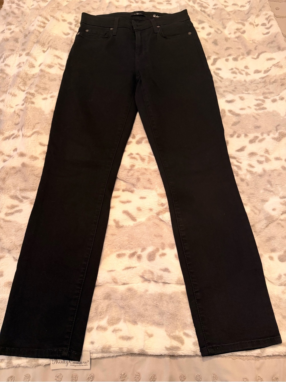 7 For All Mankind Black Straight-Leg Women's Jeans